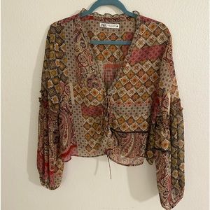 Zara long sleeve blouse